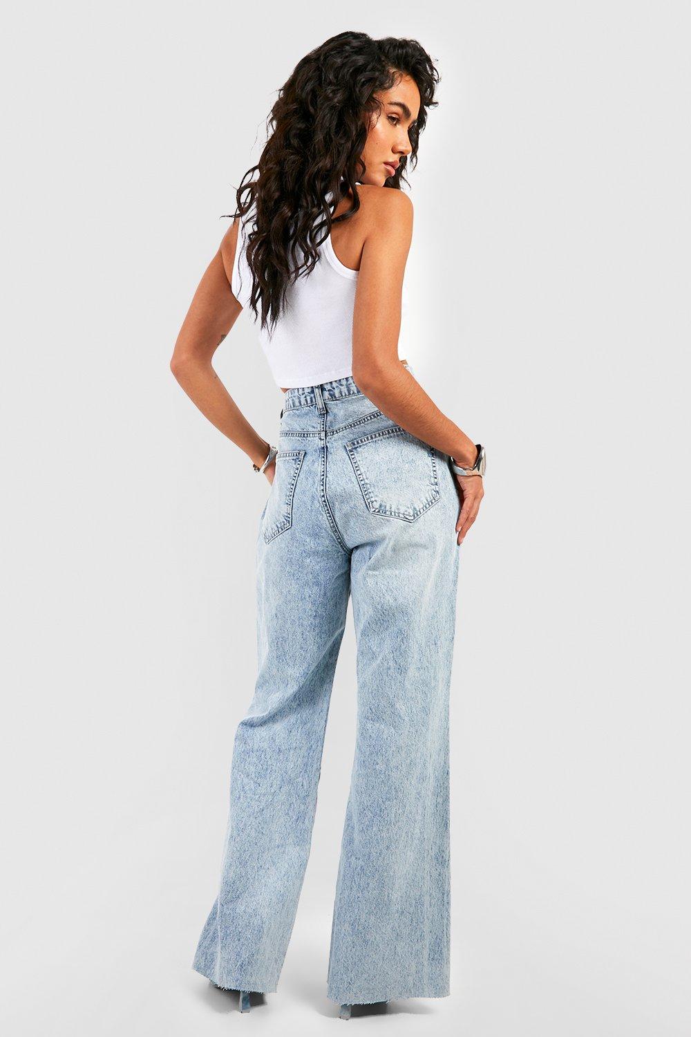 Boohoo wide clearance leg jeans